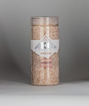 نمک صورتی صادراتی آکو سایز دانه ریز شکری - 900 گرم